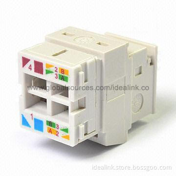 Cat5e UTP Keystone Jack, RJ45 Connector, Stranded and Solid Wire, Various Colors are Available